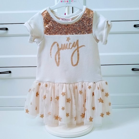 White & Gold Juicy Drop-Waist Dress - Toddler 3 - Picture 2 of 10